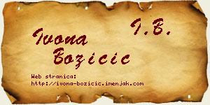 Ivona Božičić vizit kartica
